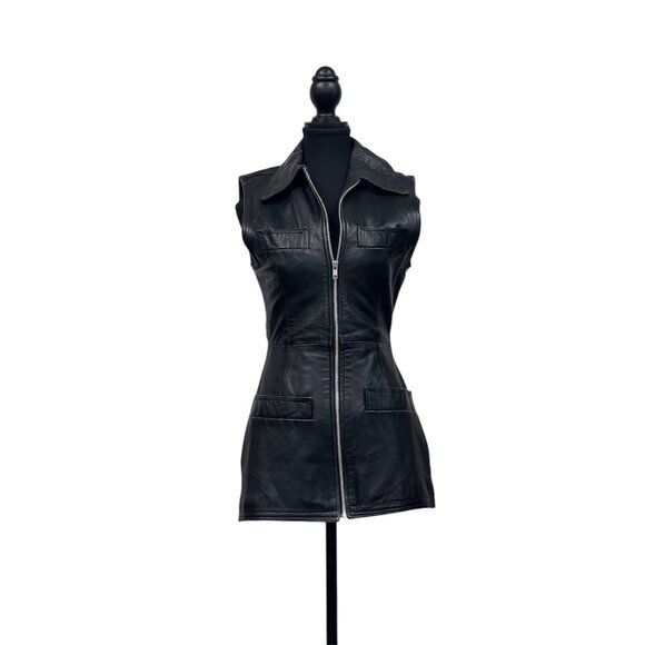 Renegade London Made-to-Measure Leather Vest / Mini Dress - Picture 1 of 5